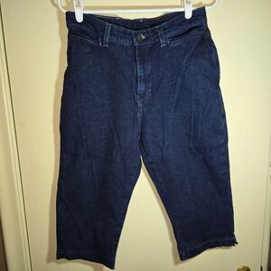 Women's Lee Riveted Dark Blue Wash Cropped Jeans Vintage Size 10
